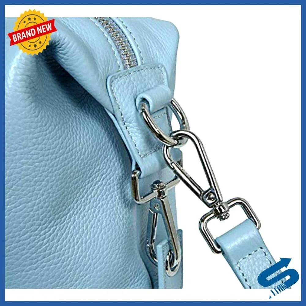 Genuine Leather Satchel Tote Crossbody Bag with Adjustable Strap